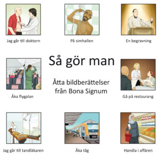 Så gör man, ask med dragspelsböcker med tema Vardagsliv